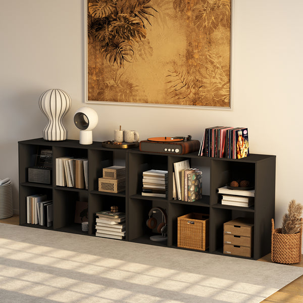 EDX Storage Organizer, Open Cube Storage Bookcase with 3 Removable Back Panels for Living Room, Bedroom & Office