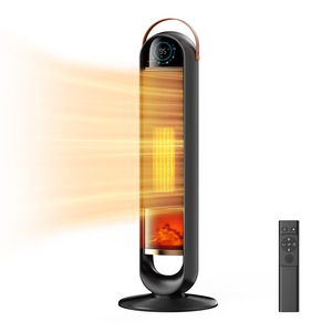 CONCETTA 1500W Space Heater Large Rooms, 31-Inch Portable Tower-Electric Heater with Remote, 4 Model Adjustable Temperature Control, Illuminated Flame