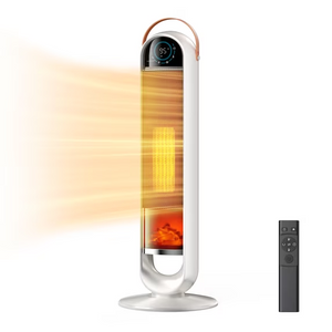 CONCETTA 1500W Space Heater Large Rooms, 31-Inch Portable Tower-Electric Heater with Remote, 4 Model Adjustable Temperature Control, Illuminated Flame
