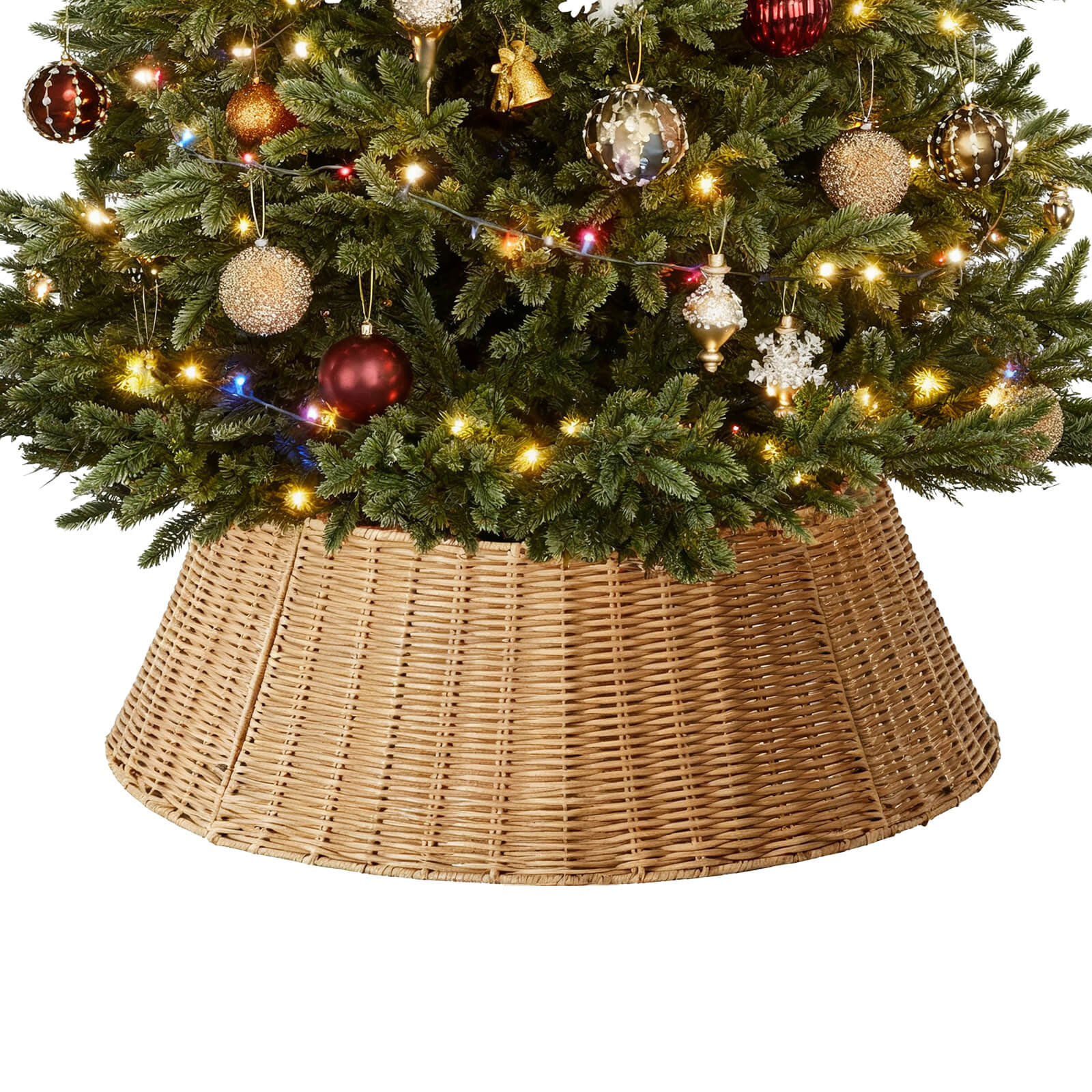 Hand-woven Christmas tree skirt Foldable -Tool-Free-Wrought Iron – sweetcrispy