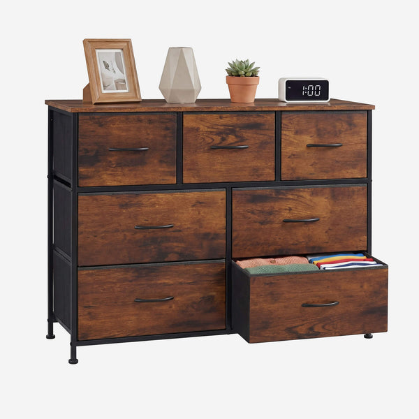 Sweetcrispy Dresser Wooden Top with Storage for Living Room Bedroom