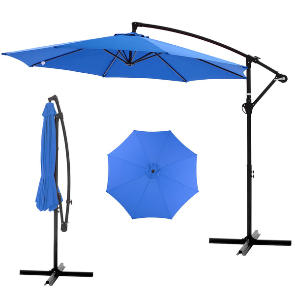 Sweetcrispy 10ft Cantilever Patio Umbrella for Garden, Backyard, Poolside