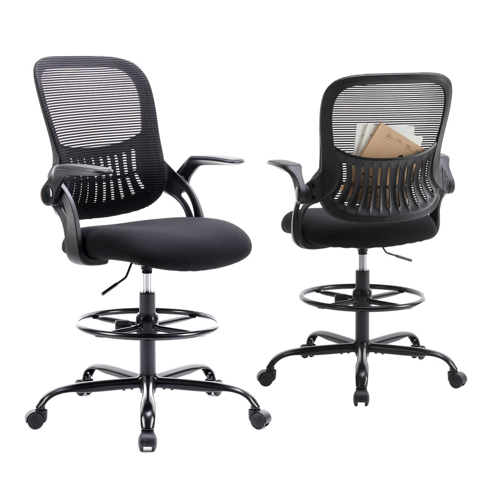 Sweetcrispy Office Chair with Reversible Armrest Lumbar Support