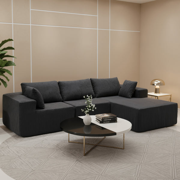 Sweetcrispy 108" Modern Modular Couch Sectional Sofa for Living Room