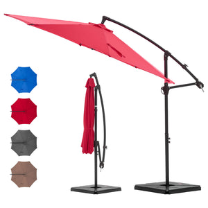 Sweetcrispy 10ft Cantilever Patio Umbrella for Garden, Backyard, Poolside
