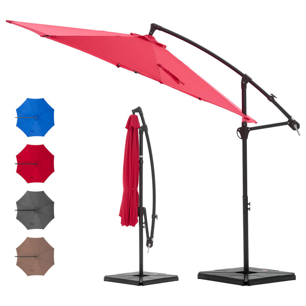 Sweetcrispy 10ft Cantilever Patio Umbrella for Garden, Backyard, Poolside