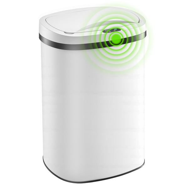 Sweetcrispy 50L Automatic Trash Can, Stainless Steel with 7" Smart Sensor Lid
