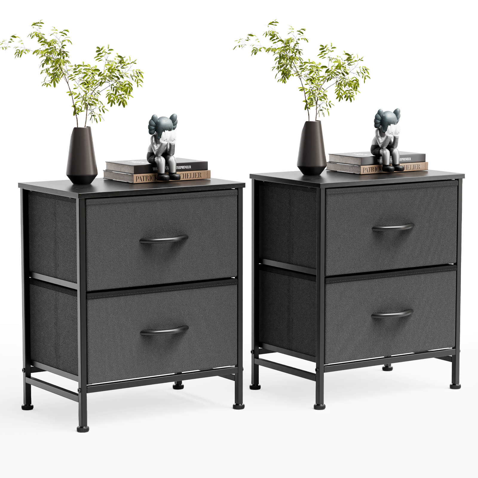 Sweetcrispy 2-Piece Nightstand Set – Minimalist 2 Drawer Bedside Tables for Bedroom Sweetcrispy 2-Piece Nightstand Set – Minimalist 2 Drawer Bedside Tables for Bedroom