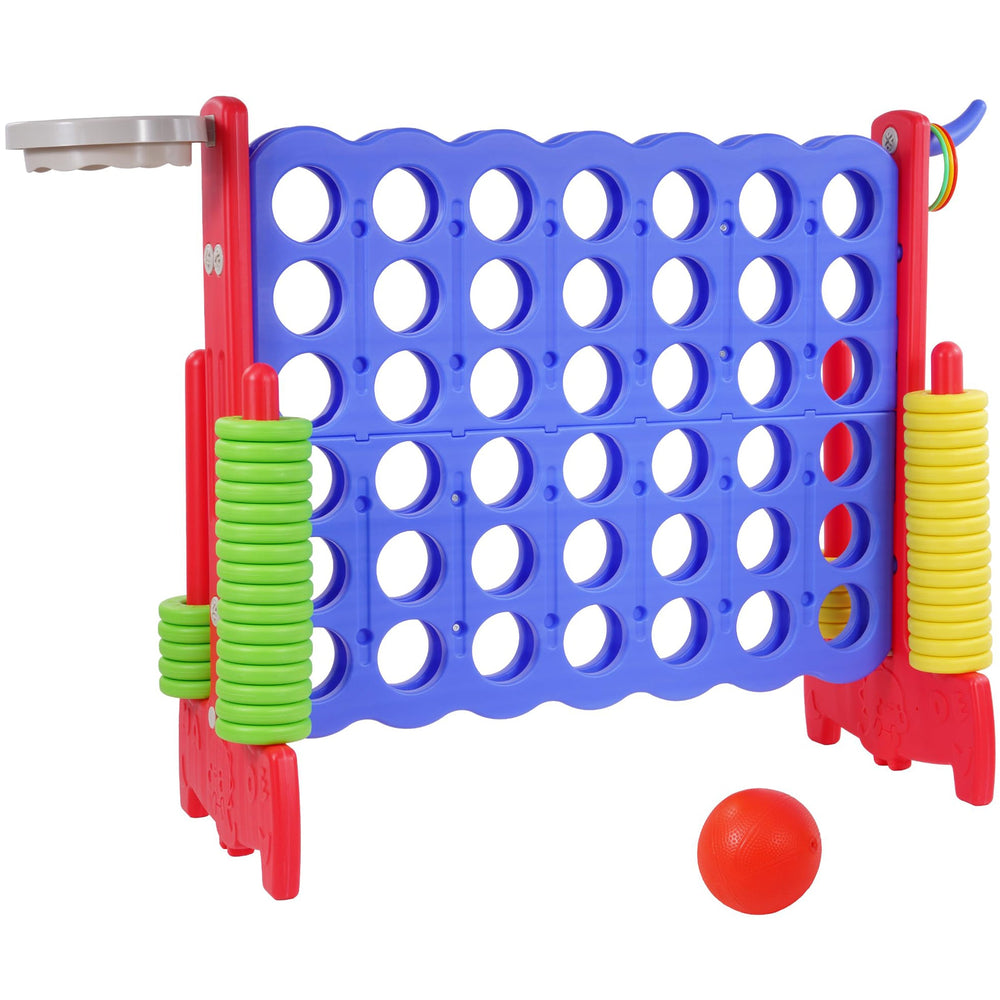 Giant 4-to-Score Game Set, 4-in-A-Row Jumbo with 42 Jumbo Rings & Quick-Release Slide, Holiday Party & Family Game