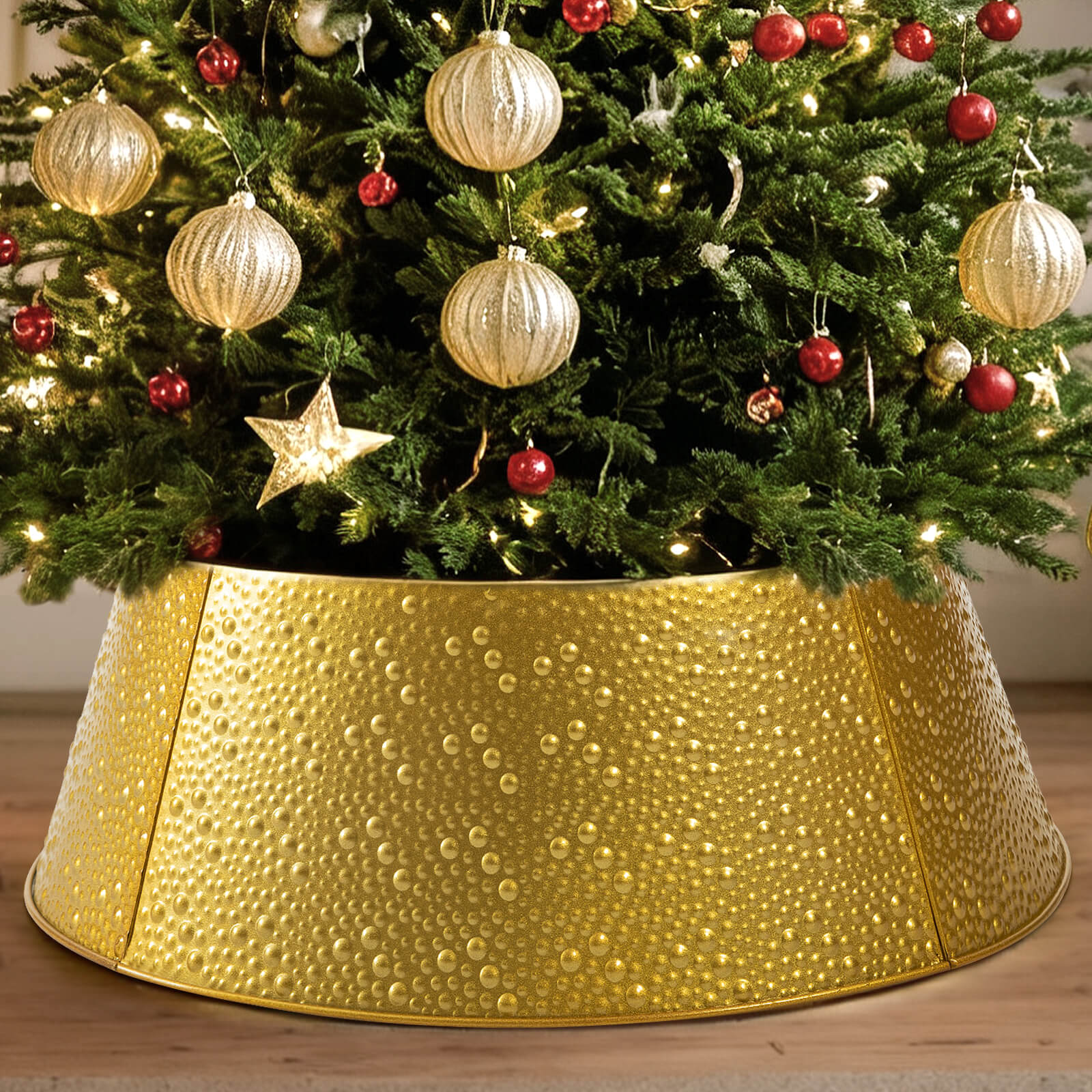 Hand-woven Christmas tree skirt Foldable -Tool-Free-Wrought Iron – sweetcrispy