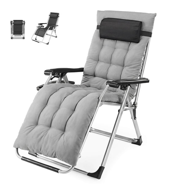 Sweetcrispy Foldable Zero-Gravity Outdoor Lounge Chair for Beach/Patio