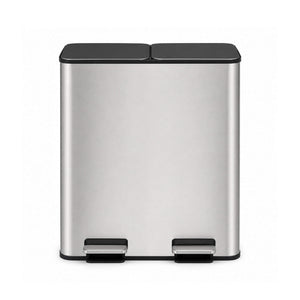 Sweetcrispy Double-Bin Stainless Steel Trash Can with Lid