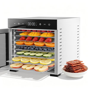 Sweetcrispy Food Dehydrator with 8 Stainless Trays for Homemade Snacks