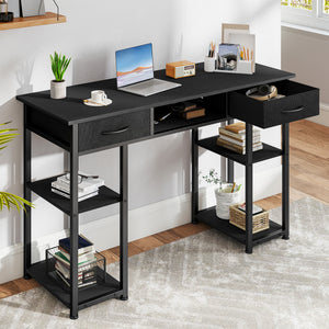 Sweetcrispy 48-Inch Desk with 3 Drawers & Storage Shelf for Home Office
