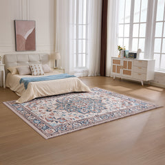 Sweetcrispy Washable Low-Pile Polyester Area Rug