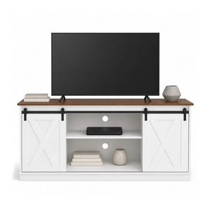 Sweetcrispy 58“ Sliding Barn Door TV Cabinet
