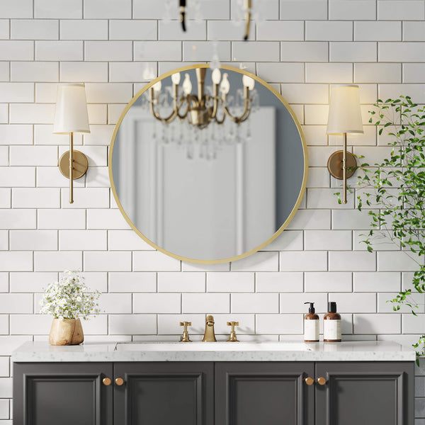Sweetcrispy Elegant Round Wall Mirror for Home