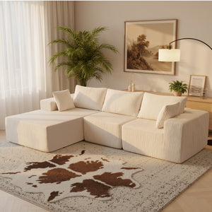 Sweetcrispy 108" Modern Modular Couch Sectional Sofa for Living Room