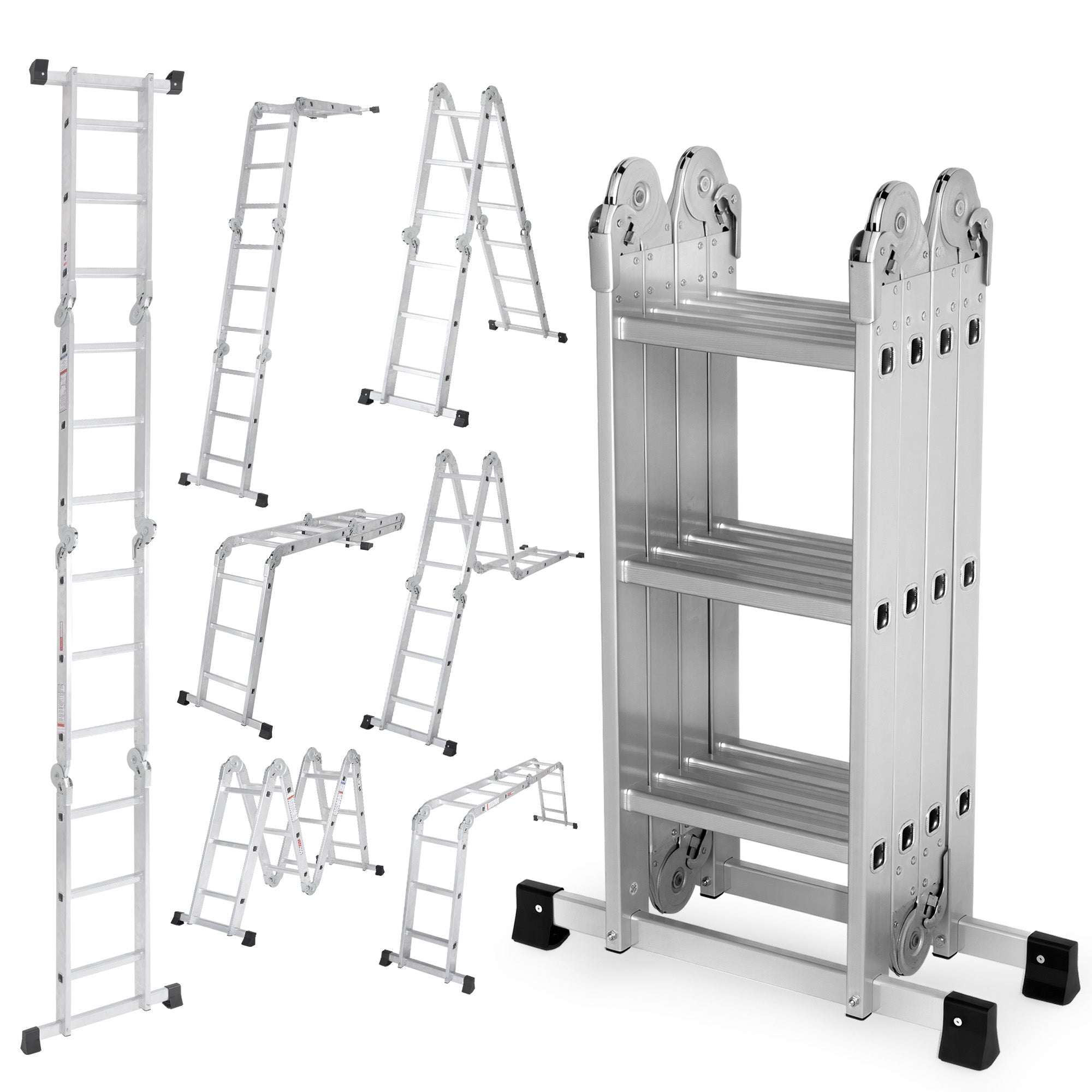 Sweetcrispy 7-in-1 Aluminum Folding Ladder, Extension Telescoping Ladder with Safety Locks – sweetcrispy