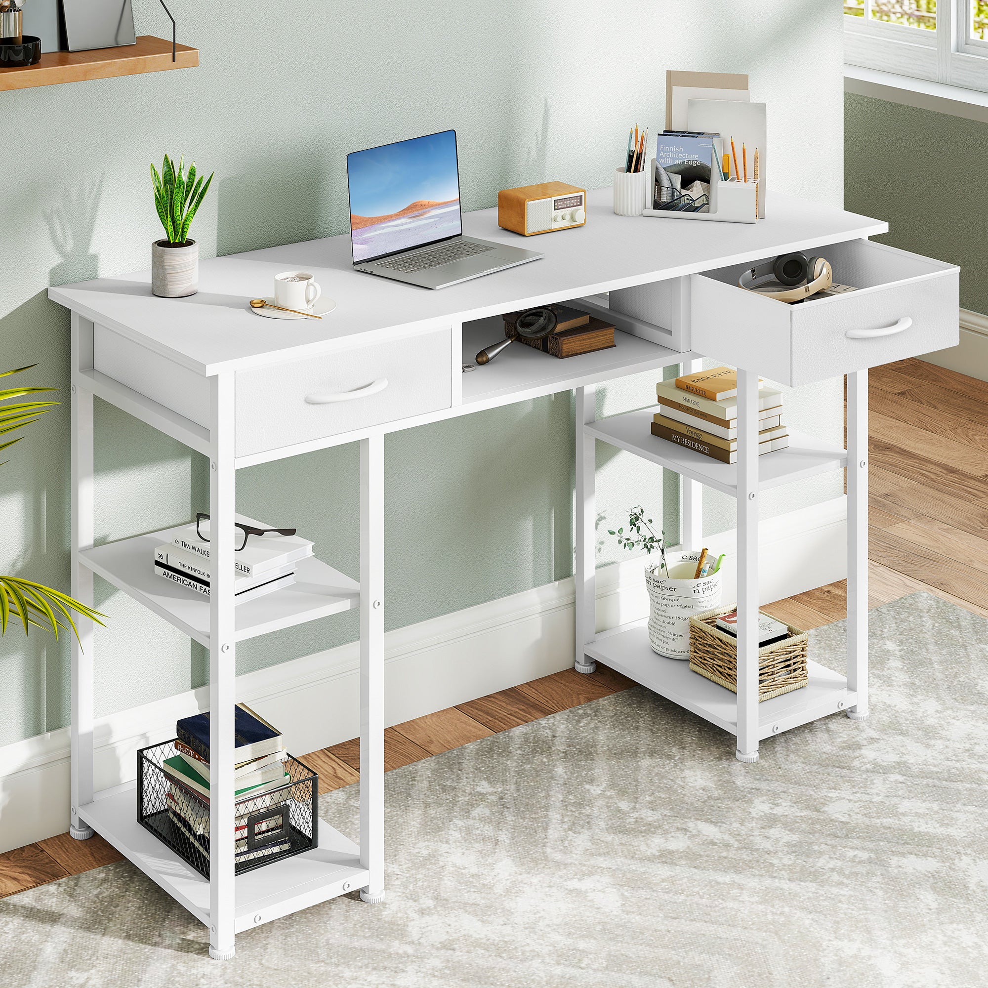 Sweetcrispy 48-Inch Desk with 3 Drawers & Storage Shelf for Home Office – sweetcrispy