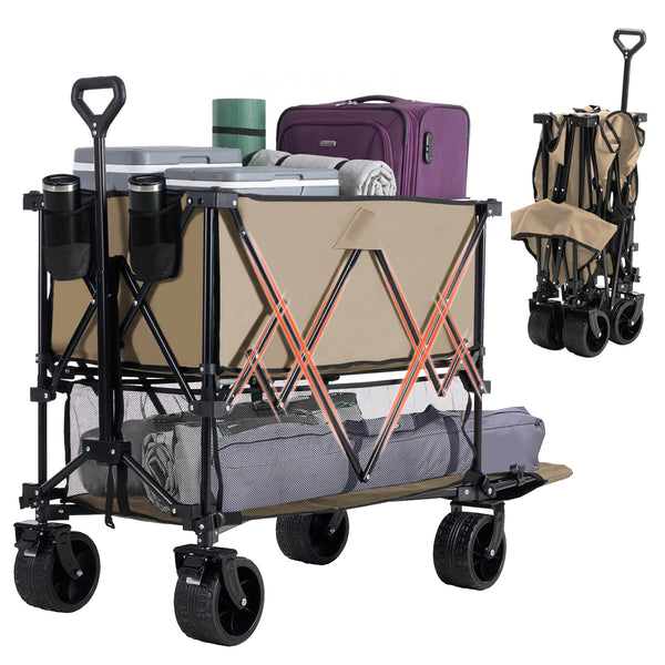 Sweetcrispy HaulMaster 400L Folding Wagon Cart for Camping and Outdoor Use