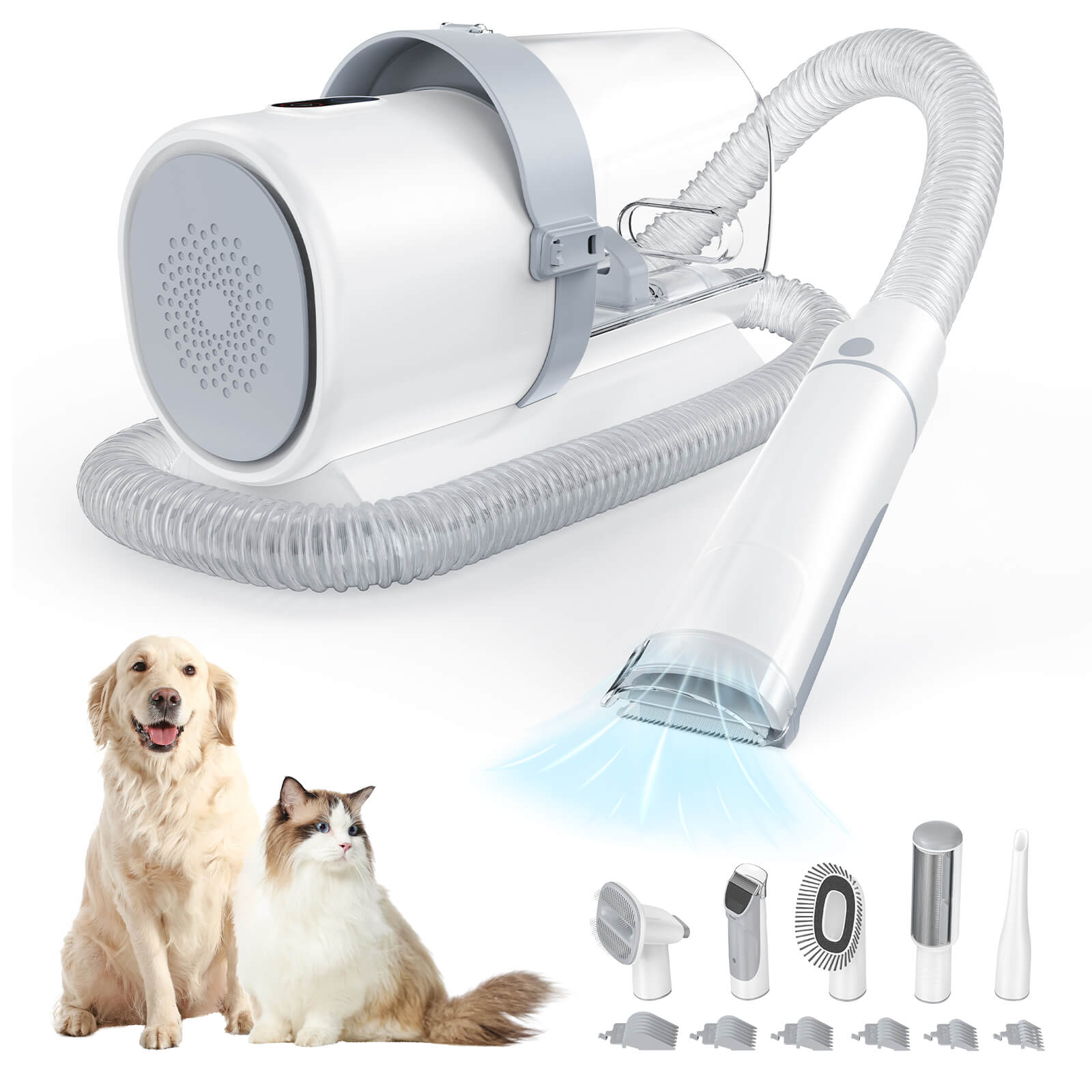 Sweetcrispy Vacuum Pet Grooming Kit 5 in 1-Professional Clippers