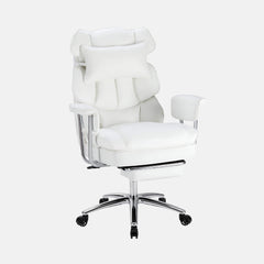 Sweetcrispy Computer Chair Leather with Leg Rest for Office