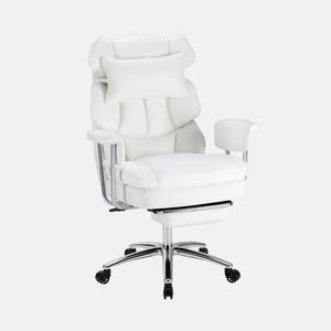 Sweetcrispy Computer Chair Leather with Leg Rest for Office
