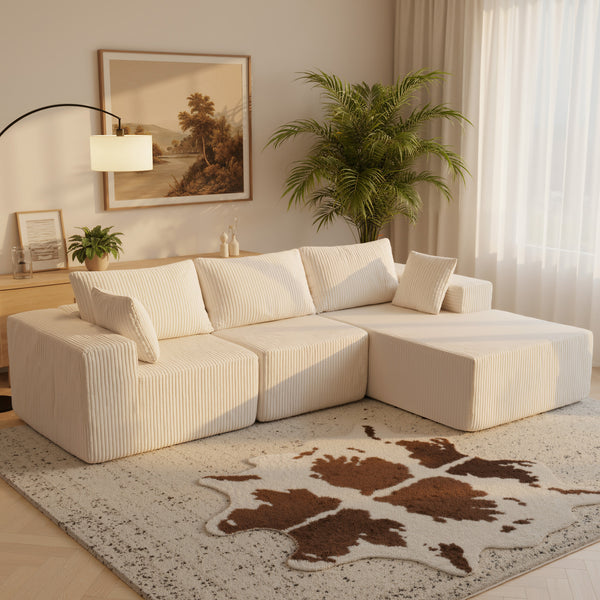 Sweetcrispy 108" Modern Modular Couch Sectional Sofa for Living Room