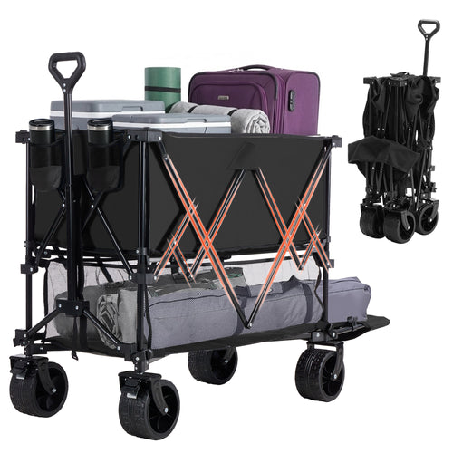 Sweetcrispy HaulMaster 400L Folding Wagon Cart for Camping and Outdoor Use