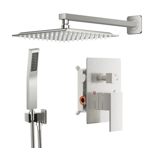 Sweetcrispy 304 Stainless Steel Wall Mount Shower Head and Handle Set, Anti-Rust, 360° Adjustable, Pressure Balanced, Temp Stable, High Flow Luxury Trim Kit‌