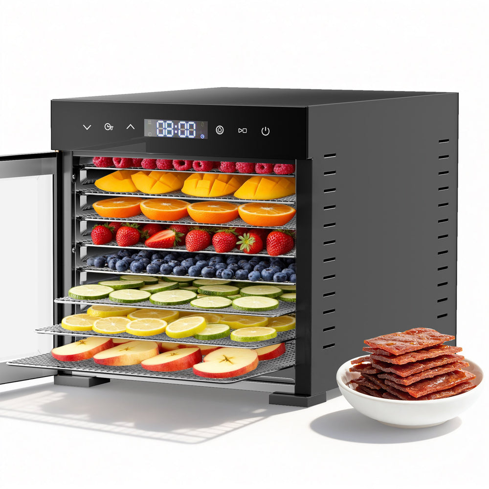Sweetcrispy Food Dehydrator with 8 Stainless Trays for Homemade Snacks
