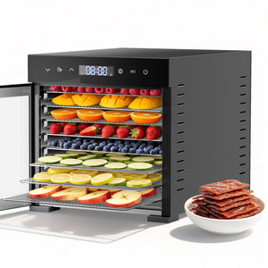 Sweetcrispy Food Dehydrator with 8 Stainless Trays for Homemade Snacks