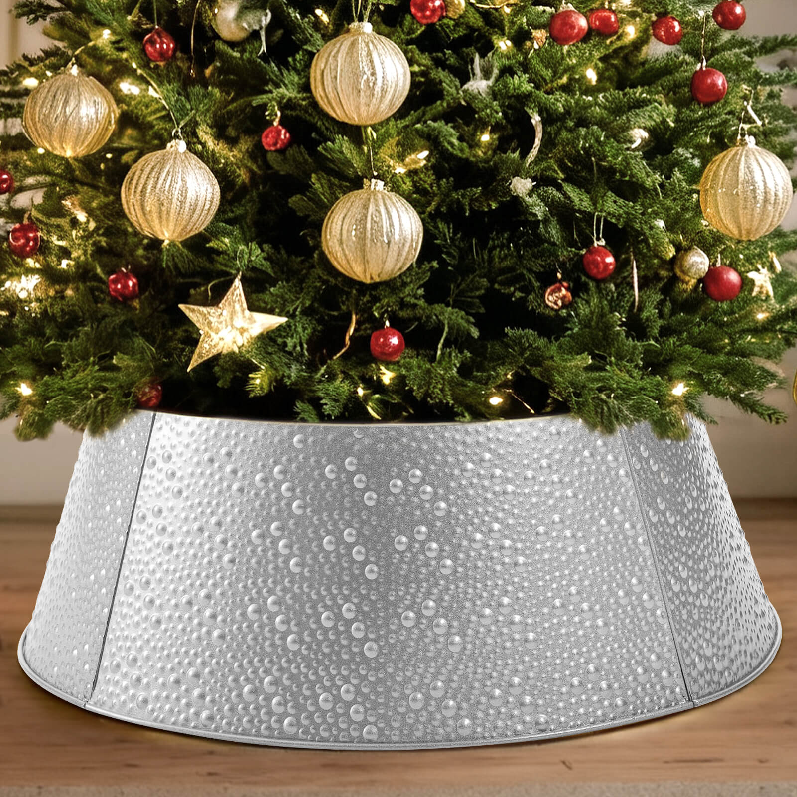 Hand-woven Christmas tree skirt Foldable -Tool-Free-Wrought Iron – sweetcrispy