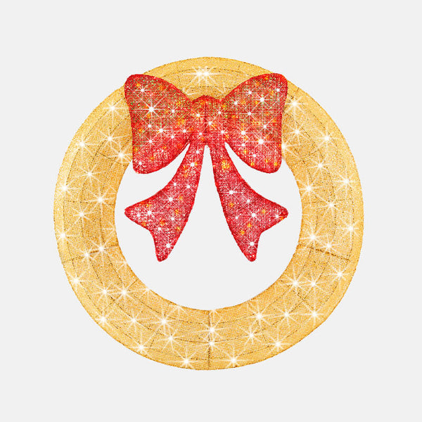 Sweetcrispy Illuminated Christmas Wreath - Outdoor Holiday Decor with Remote