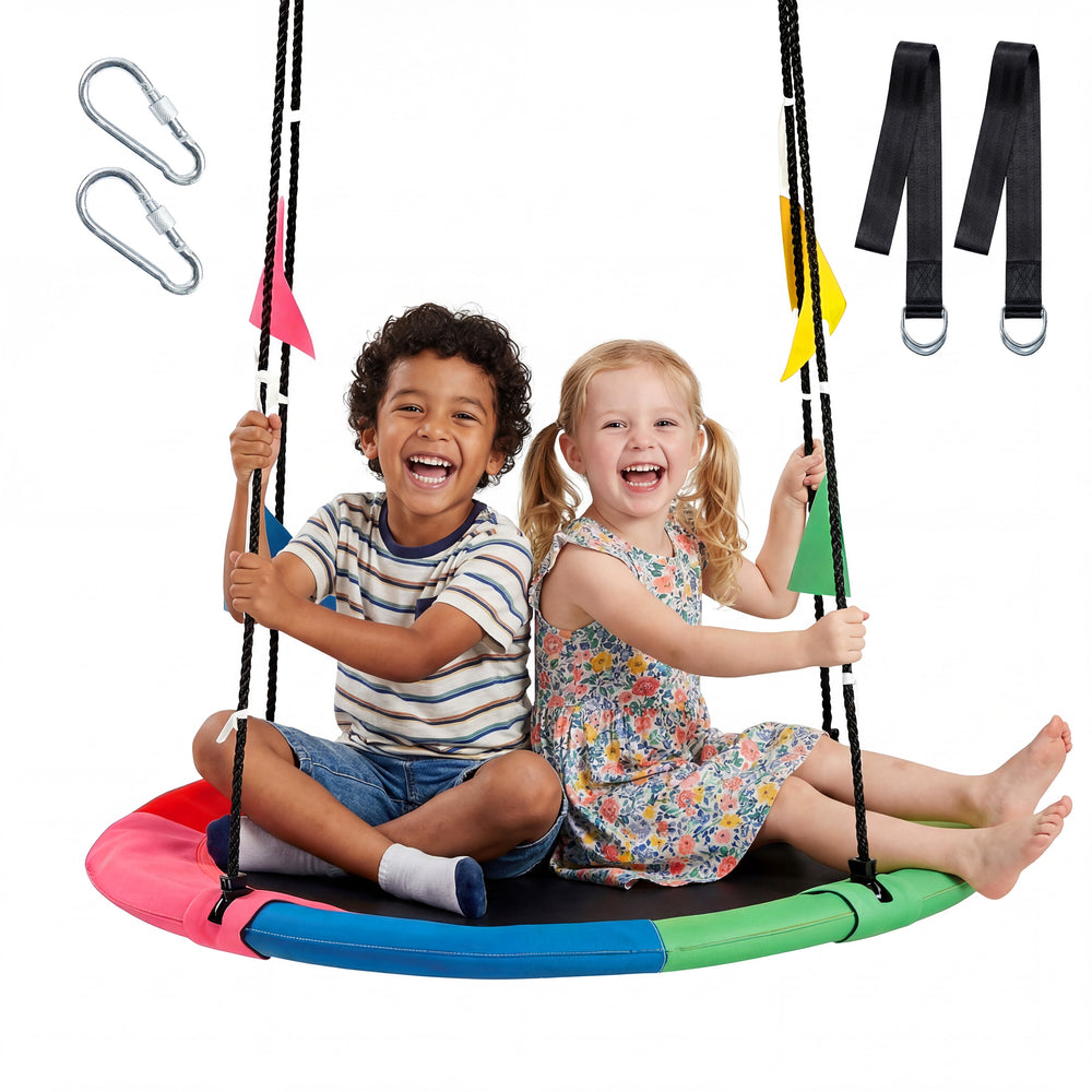Sweetcrispy 40" Kids Saucer Swing, 440lb Capacity for Outdoor Tree