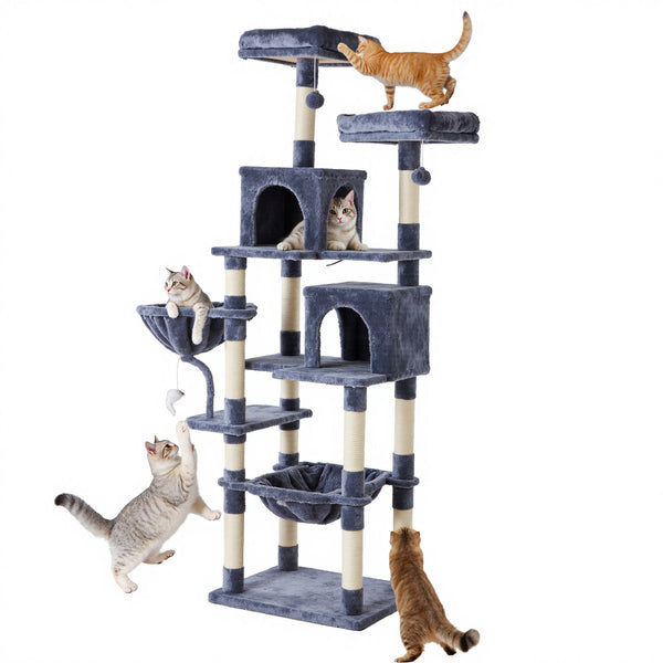 Sweetcrispy 71" Multi-Level Cat Tree, Cat Tower for Indoor Cats