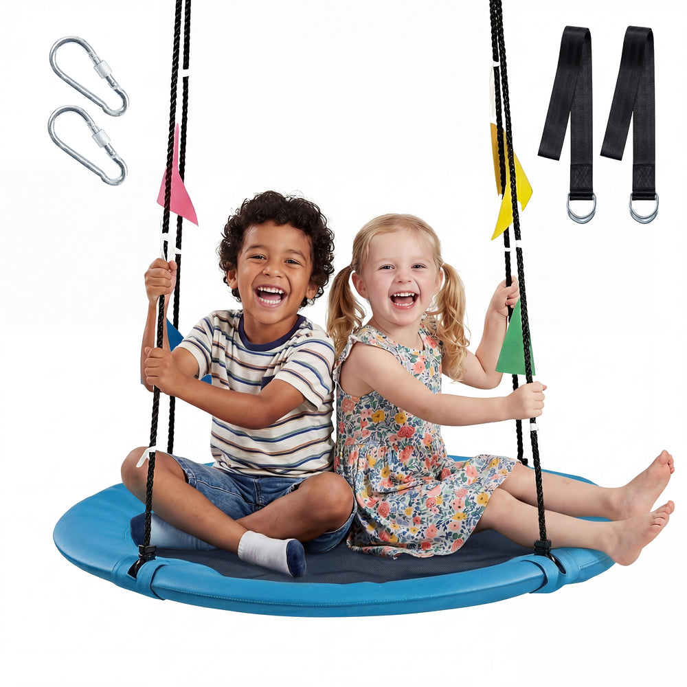 Sweetcrispy 40" Kids Saucer Swing, 440lb Capacity for Outdoor Tree