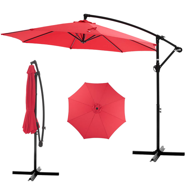 Sweetcrispy 10ft Cantilever Patio Umbrella for Garden, Backyard, Poolside