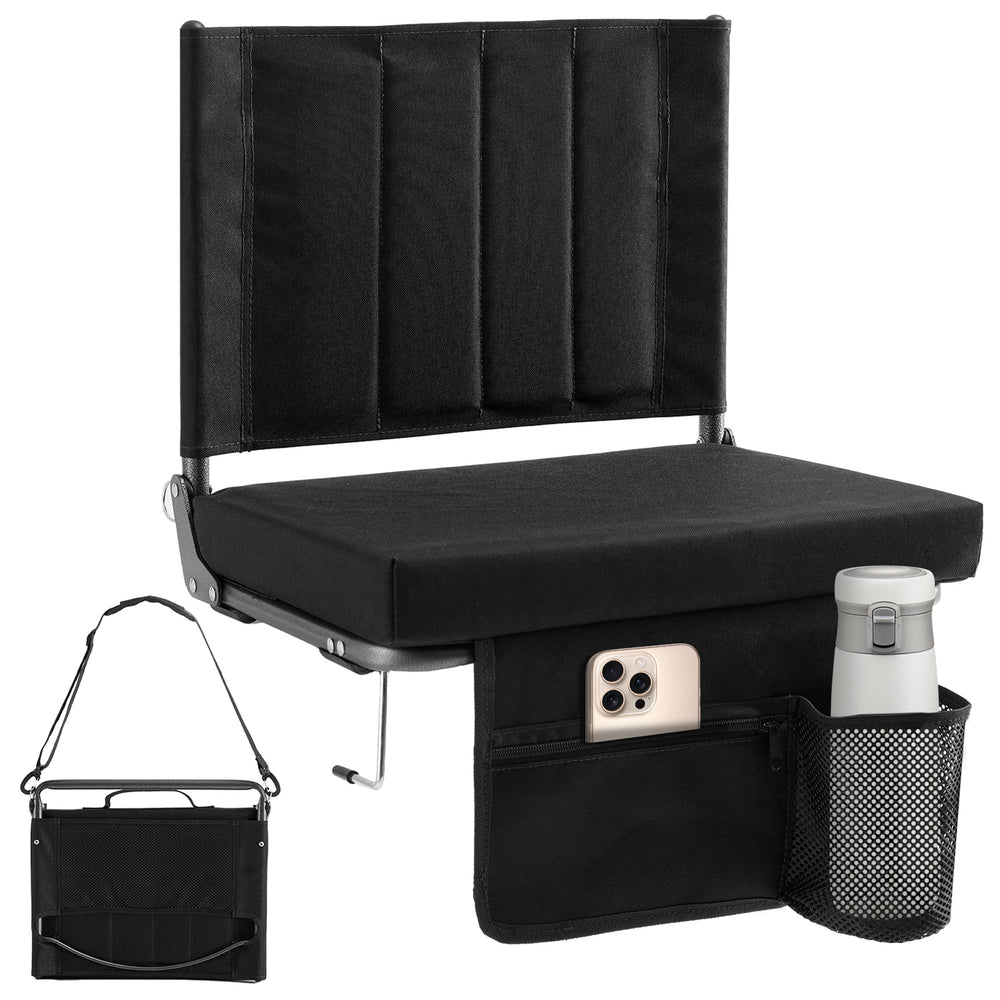 Sweetcrispy Cushioned Stadium Seat with Back Support for Sports Events