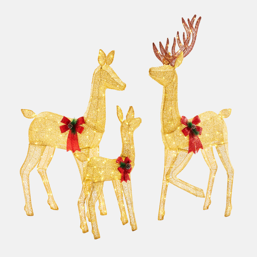 Sweetcrispy Illuminated Reindeer Trio - Outdoor Christmas Decor