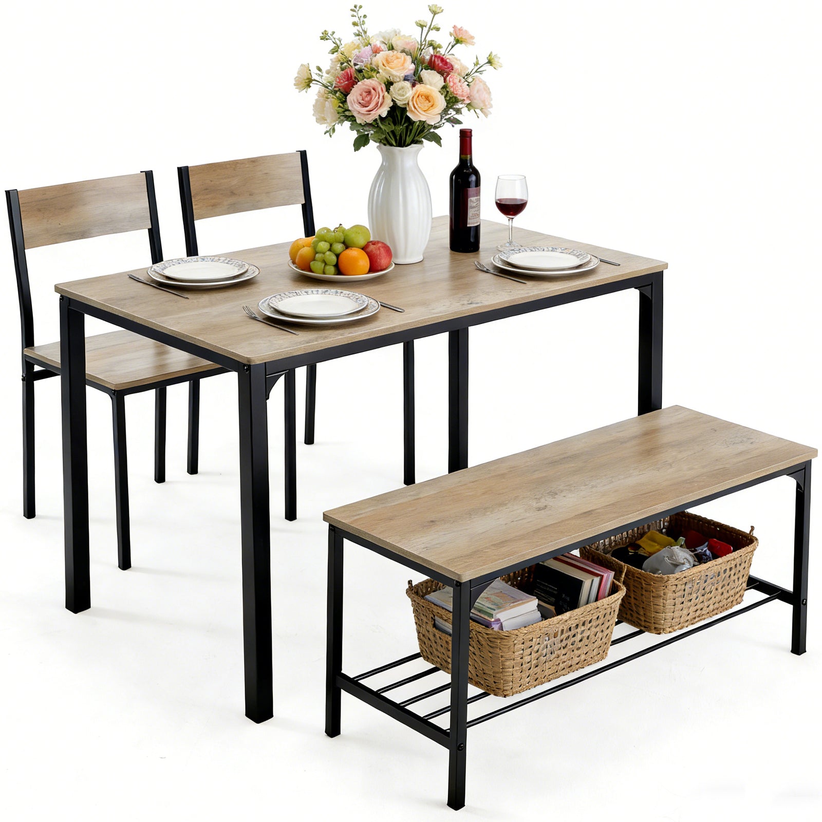 Sweetcrispy 3-Piece / 4-Piece Dining Table Set for Small Spaces, Apartments &amp; Dining Rooms from sweetcrispy