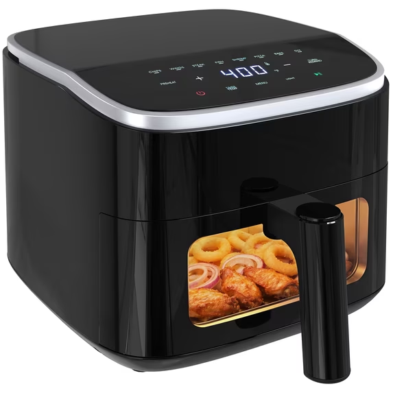 Sweetcrispy 4 Qt Compact Air Fryer, 4-in-1 Air Fry Bake Roast Reheat, Dishwasher-Safe, Black