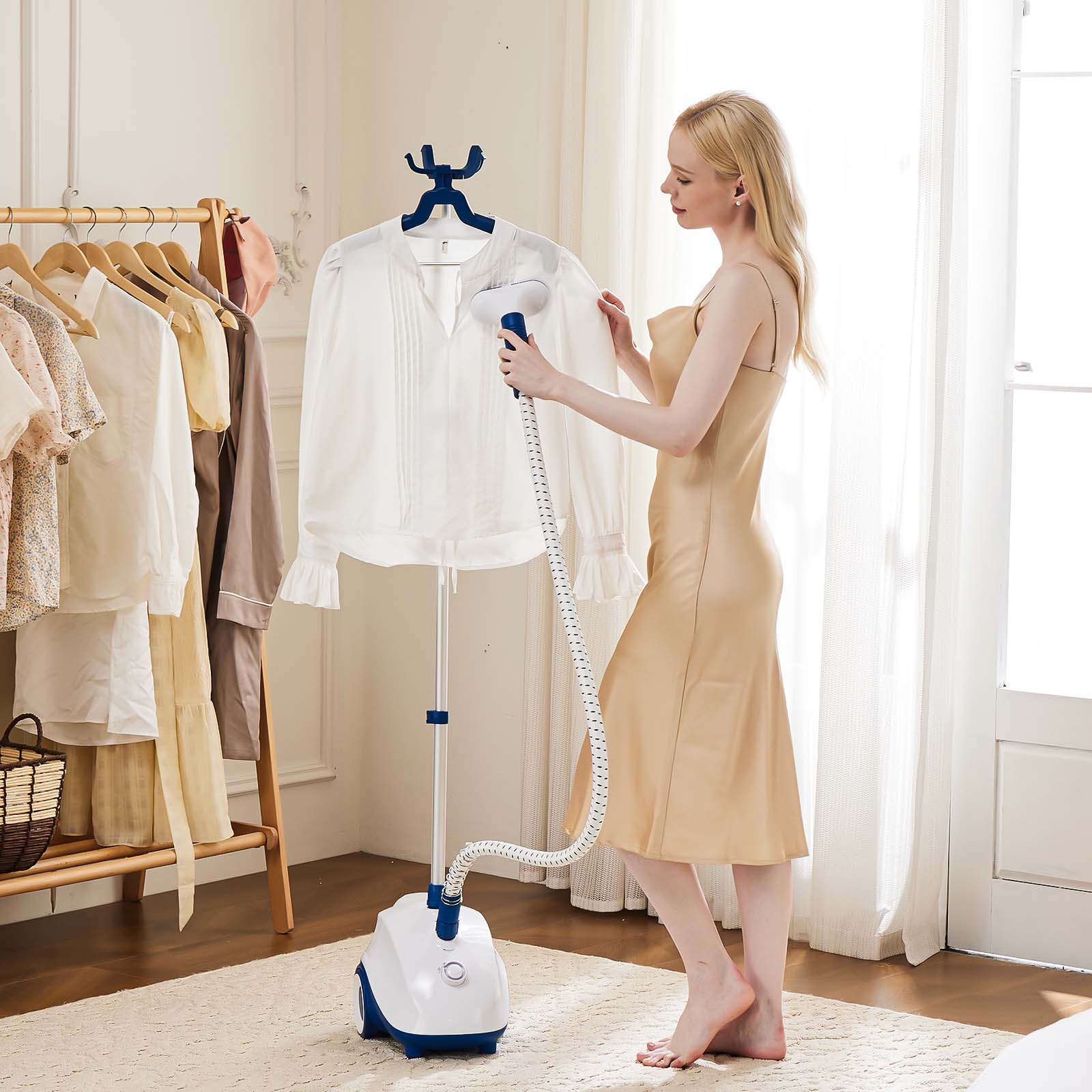 satin dress steamer Salav Full Size Garment Steamer With Woven Hose Salav