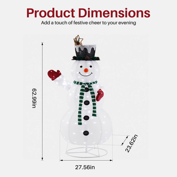 Sweetcrispy Lighted Snowman Outdoor Christmas Decoration