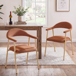 Sweetcrispy Linen-Upholstered Ergonomic Dining Chairs Set of 2
