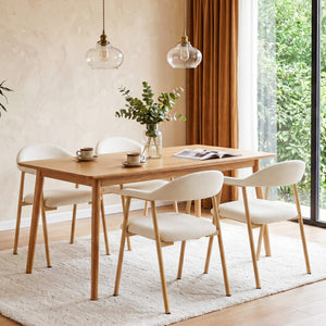 Sweetcrispy Linen-Upholstered Ergonomic Dining Chairs Set of 2