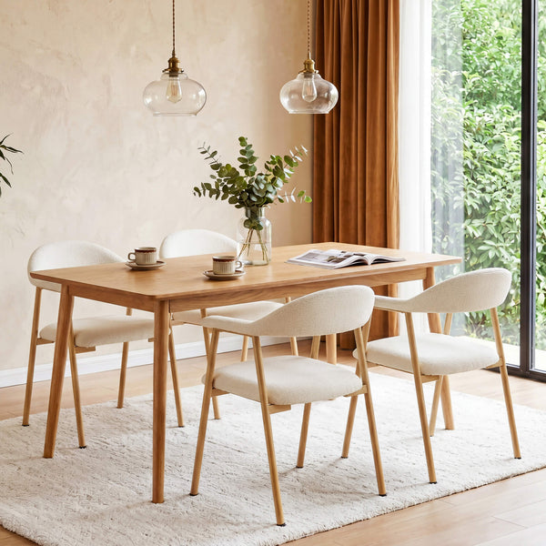 Sweetcrispy Linen-Upholstered Ergonomic Dining Chairs Set of 2