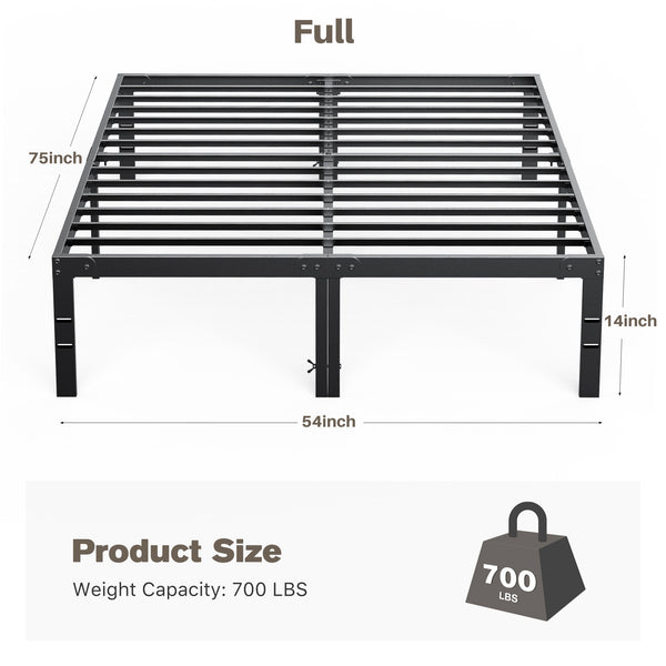 Sweetcrispy Heavy Duty Metal Bed Frame with Under-Bed Storage for Bedroom