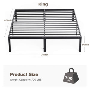 Sweetcrispy Heavy Duty Metal Bed Frame for Bedroom